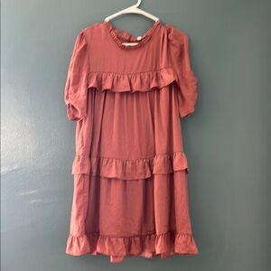 Glam Pink Ruffled Babydoll Dress